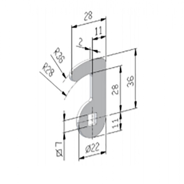 Cam for lock 47 mm