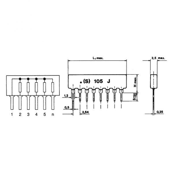 Widerstandsnetzwerk 0.125 Watt +/- 2% X Anzahl 8 Typ X