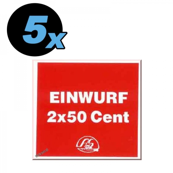 Self-adhesive sticker Einwurf 2x50 Cent