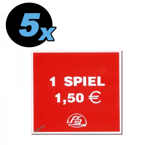 Self-adhesive sticker 1 Spiel 1,50 Euro
