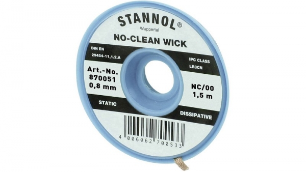 Stannol 870051 Desoldering Braid 0.8mm 1.5m