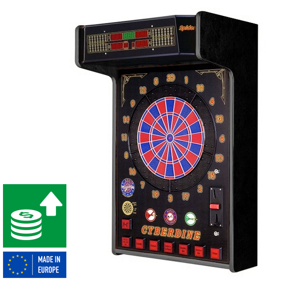 A.u.S. - The Cyberdine Spider tournament dart with a tripple target is popluar to professional as well as to hobby players due it many innovative games technical highlights.