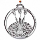 Dart-Medal with cord 8 cm silver