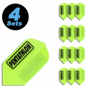 4 Flight Sets (12 pcs) Slim Polyester PenTathlon neon yellow