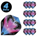 4 Flight Sets (12 pcs) Standard Polyester Snakebite Hardcore Rainbow